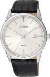 Citizen Quartz Mens Watch, Stainless Steel with Leather strap, Casual, Black (Model: BI5000-01A)