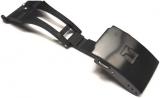 Tissot black stainless steel 20 mm deployment buckle clasp for silicone straps