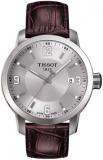 Tissot PRC 200 Quartz Silver Dial Brown Leather Sport Mens Watch T0554101603700