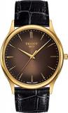 Tissot Excellence 18K Gold Black Leather Brown Gradient Dial Watch T9264101629100