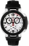 Tissot Men's Black Rubber Band Steel Case S. Sapphire Quartz White Dial Analog Watch T0484172703700
