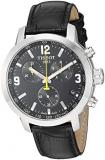 Tissot Men's Stainless Steel Quartz Watch with Leather-Synthetic Strap, Black, 18 (Model: T0554171605700)