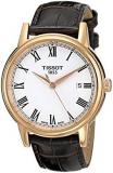 Tissot Men's T0854103601300 Carson Gold-Tone Watch with Faux-Leather Band