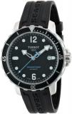 Tissot Men's T0664071705700 Seastar 1000 Black Dial and Strap Watch