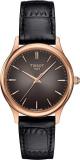 Tissot Excellence Lady 18K Rose Gold Black Leather Anthracite Gradient Dial Watc...