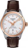 Tissot Womens PR 100 COSC 316L Stainless Steel case with Rose Gold PVD Coating Swiss Quartz Watch, Brown, Leather, 16 (T1012512603600)