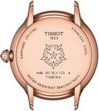 Tissot Womens Odaci-T 316L Stainless Steel case with Carnation Gold PVD Coating Swiss Quartz Watch, Brown, Leather, 15 (T1332103605600)