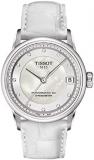 Tissot Womens Luxury COSC 316L Stainless Steel case Swiss Automatic Watch, White, Leather, 18 (T0862081611600)