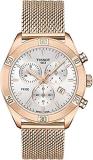 Tissot womens PR 100 Sport Chic Stainless Steel Casual Watch Rose Gold T10191733...
