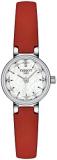 Tissot Womens Lovely Round 316L Stainless Steel case Quartz Watch, Red, Leather, 6 (T1400091611100)