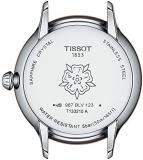 Tissot Womens Odaci-T 316L Stainless Steel case with Carnation Gold PVD Coating Swiss Quartz Watch, Cream, Leather, 15 (T1332102603100)