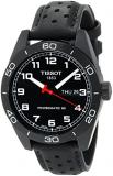 Tissot Mens PRS 516 Powermatic 80 316L Stainless Steel case with Black PVD Coating Automatic Watch, Black, Leather, 20 (T1314303605200)