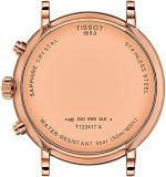 Tissot Mens Carson Premium Chronograph 316L Stainless Steel case with Rose Gold PVD Coating Swiss Quartz Watch, Brown, Leather, 20 (T1224173603300)