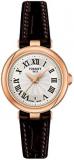 Tissot womens Bellissima 316L stainless steel case with rose gold PVD coating Dress Watch Brown T1260103601300