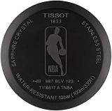Tissot Mens Chrono XL NBA Cleveland Cavaliers 316L Stainless Steel case with Black PVD Coating Swiss Quartz Watch, Black,Yellow, Leather, 22 (T1166173605101)
