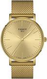 Tissot Mens Everytime Gent 316L Stainless Steel case with Yellow Gold PVD Coating Quartz Watch, Yellow, Stainless Steel, 20 (T1434103302100)