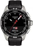 Tissot Unisex T-Touch Connect Solar Antimagnetic Titanium Case Swiss Tactile Quartz Watch with Rubber Strap, Black, 23 (Model: T1214204705100)