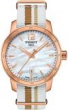 Tissot mens Quickster 316L stainless steel case with rose gold PVD coating Swiss...