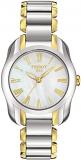 Tissot Women's Wave 316L Stainless Steel case with Yellow Gold PVD Coating Swiss Quartz Dress Watch Strap, 14 (Model: T0232102211300)