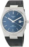 Tissot Mens PRX Powermatic 80 316L Stainless Steel case Automatic Watch, Blue, Leather, 12 (T1374071604100)