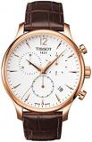 Tissot mens Tradition stainless-steel Dress Watch Rose/Brown T0636173603700