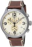 Tissot Mens Chrono XL 316L Stainless Steel case with Grey PVD Coating Quartz Watch, Brown, Leather, 22 (T1166173626700)