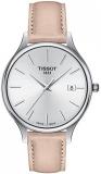 Tissot Womens Bella Ora 316L Stainless Steel case Quartz Watch, Beige, Leather, 16 (T1032101603101)