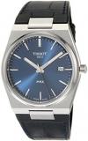 Tissot Mens PRX 316L Stainless Steel case Quartz Watch, Blue, Leather, 12 (T1374...