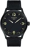 Tissot Mens Gent XL 316L Stainless Steel case with Black PVD Coating Quartz Watch, Black, Textile, 22 (T1164103706701)