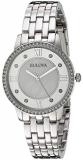 Bulova Ladies' Crystal Stainless Steel Box Set with White Mother-of-Pearl Dial 3-Hand Quartz Watch and Heart Pendant Necklace and Stud Earrings Style: 96X138