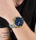 Bulova Men's Chronograph Quartz Watch with Stainless Steel Strap 98A245, Silver, Bracelet