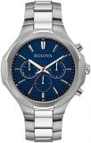 Bulova Men's Stainless Steel Blue Dial Chronograph Watch