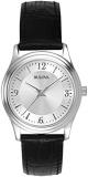 Bulova Silver Dial Stainless Steel Leather Quartz Men's Watch 96A28