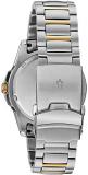 Bulova Mens Classic Two Tone Blue Dial Stainless Steel Watch 98B329