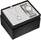 Bulova Box Set Quartz Ladies Watch, Stainless Steel Crystal , Silver-Tone (Model: 96X146)