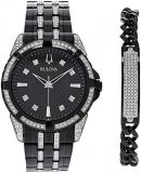 Bulova Women's Crystal Black Dial Watch - 98K109