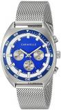 Caravelle by Bulova Retro Chronograph Mens Watch, Stainless Steel , Silver-Tone (Model: 43K100)