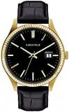Caravelle by Bulova Men's Dress Quartz Gold Tone Stainless Steel Watch with Blac...