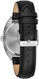 Caravelle Retro Quartz Mens Watch, Stainless Steel with Black Leather StrapSport
