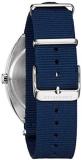 Caravelle by Bulova Retro Quartz Mens Watch, Stainless Steel with Blue Nylon Strap, Silver-Tone (Model: 43B167)