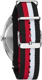 Caravelle by Bulova Retro Quartz Mens Watch, Stainless Steel with Multiple Nylon Strap, Silver-Tone (Model: 43B168)