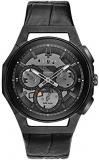 Bulova Classic Chronograph Mens Stainless Steel & Titanium with Black Leather Strap, Black (Model: 98A223)