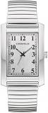 Caravelle by Bulova Men's Classic Dress 3-Hand Quartz Expansion Band Watch, Rectangle Case, Curved Mineral Crystal