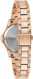 Bulova Ladies' Classic Crystal Rose Gold Stainless Steel 3-Hand Quartz Watch, White Mother-of-Pearl Dial with Crystal Heart Detail Style: 98L303