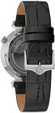 Bulova Men's Classic Regatta Stainless Steel 3-Hand Automatic Black Leather Strap Watch with Open Aperture Watch Style: 96A240