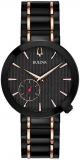 Bulova Ladies' Latin GRAMMY Black Ion-Plated and Rose Gold with Sub Sweep Second Hand Quartz Watch, Sapphire Crystal Style: 98L240