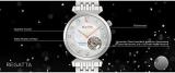 Bulova Women's Regatta Diamond Automatic Stainless Steel Open Aperture Watch, Mother of Pearl Dial Style: 96P222