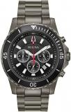 Bulova Men's Classic Sport Stainless Steel 6-Hand Chronograph Quartz Watch with 44mm Dial
