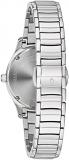 Bulova Ladies' Classic Diamond 3-Hand Quartz Stainless Steel Watch, 16 Diamonds, Mother-of-Pearl Dial, Curved Mineral Crystal