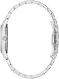 Bulova Ladies' Classic Diamond 3-Hand Quartz Stainless Steel Watch, 16 Diamonds, Mother-of-Pearl Dial, Curved Mineral Crystal